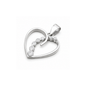 Silver CZ Pendant - Heart