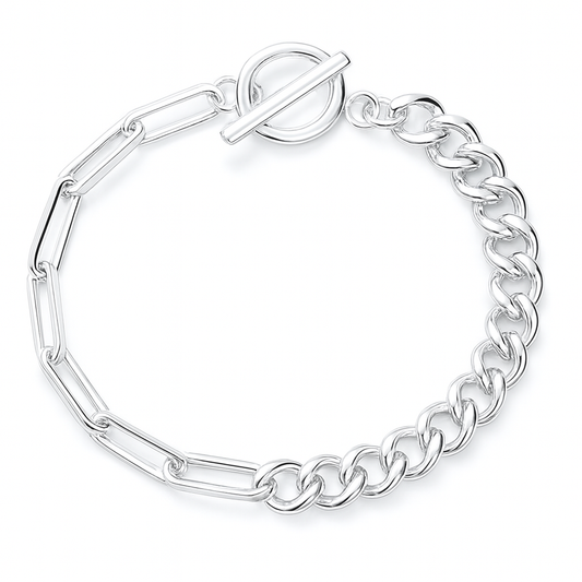 Silver Paperclip Curb Bracelet
