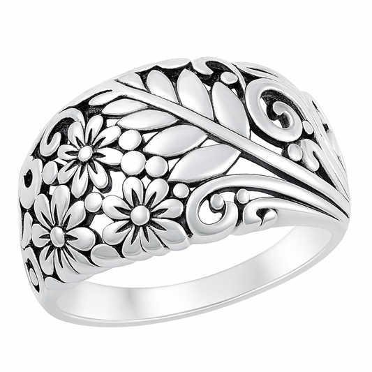 Silver Ring - Florals