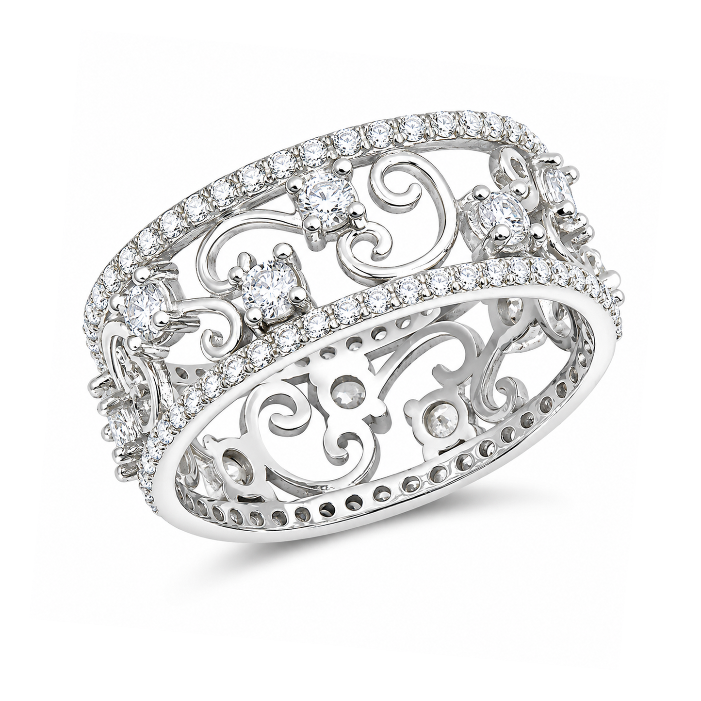 Silver CZ Ring - Vines