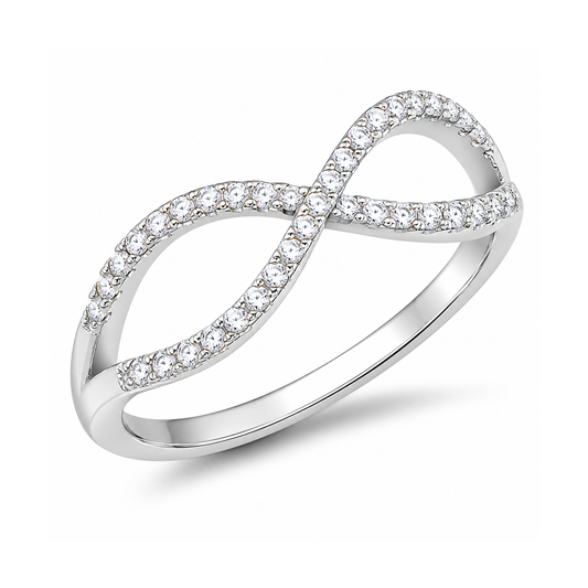 Silver Ring W/ CZ - Infinity