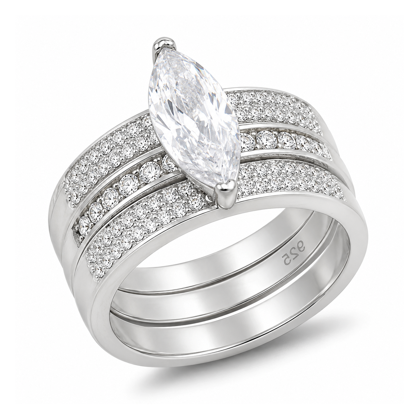 Silver Wedding Ring Sets