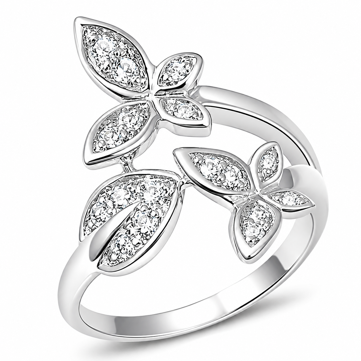Silver CZ Ring - Butterfly