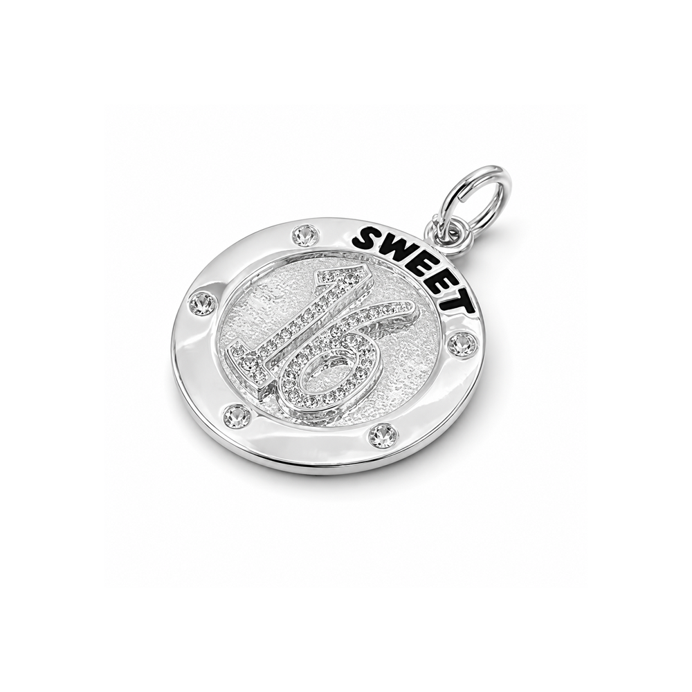 Silver Pendant W/ CZ - Sweet 16