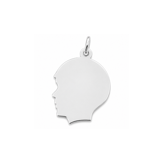 Silver Pendant - Boy's Head
