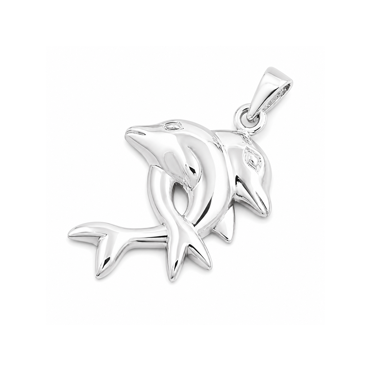 Silver Pendant - Twin Dolphins