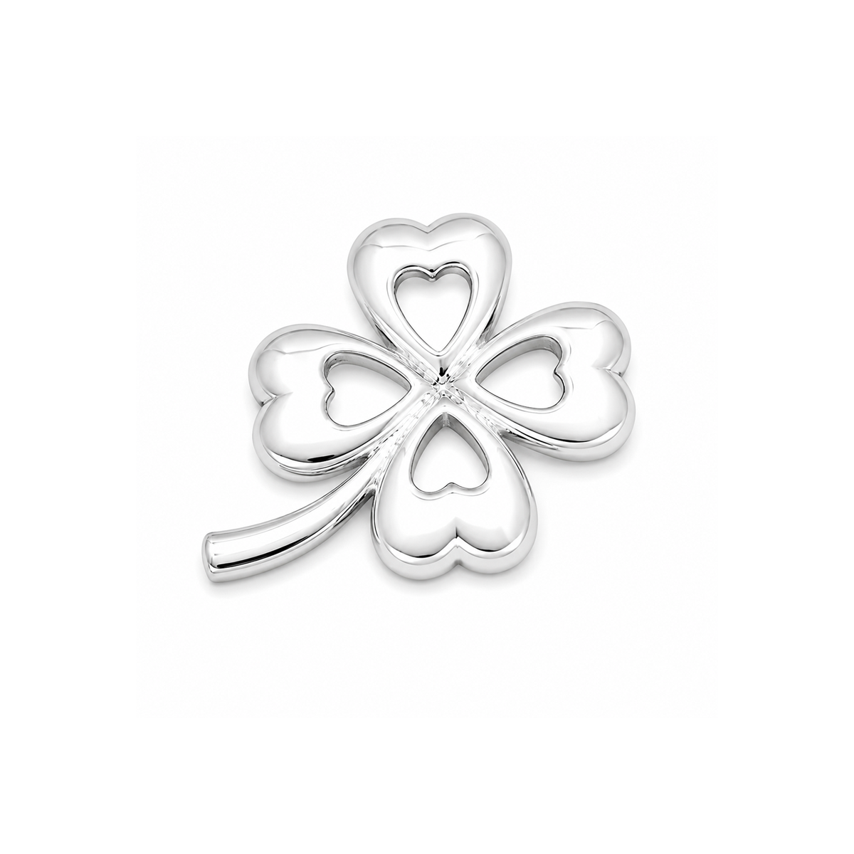 Silver Pendant - Clover Heart