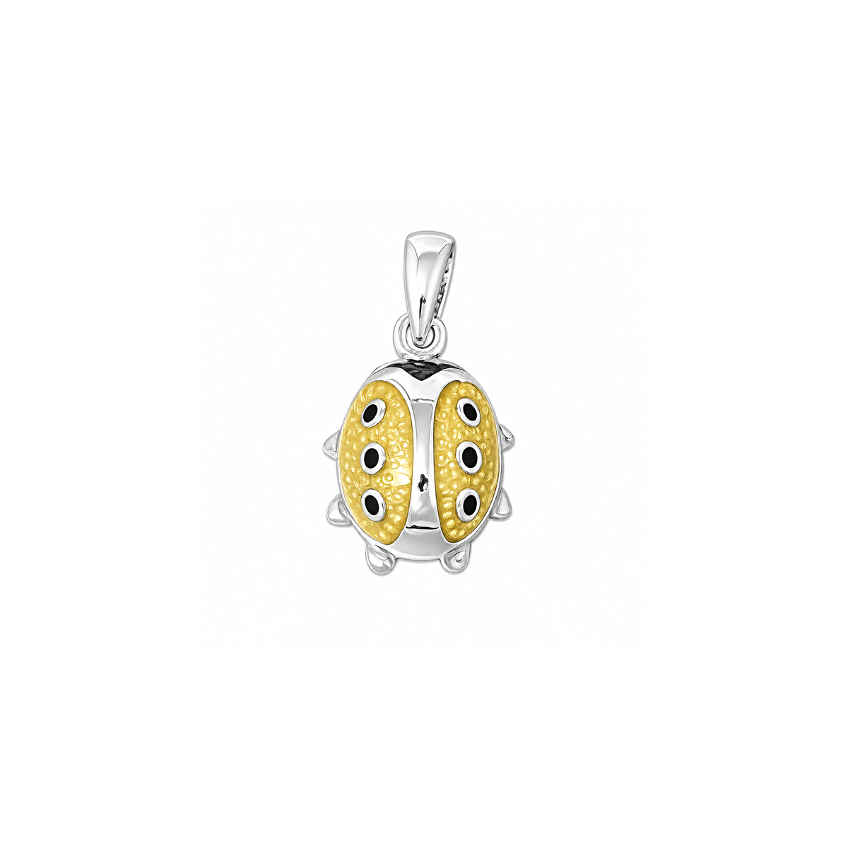 Silver Pendant - Yellow Bug