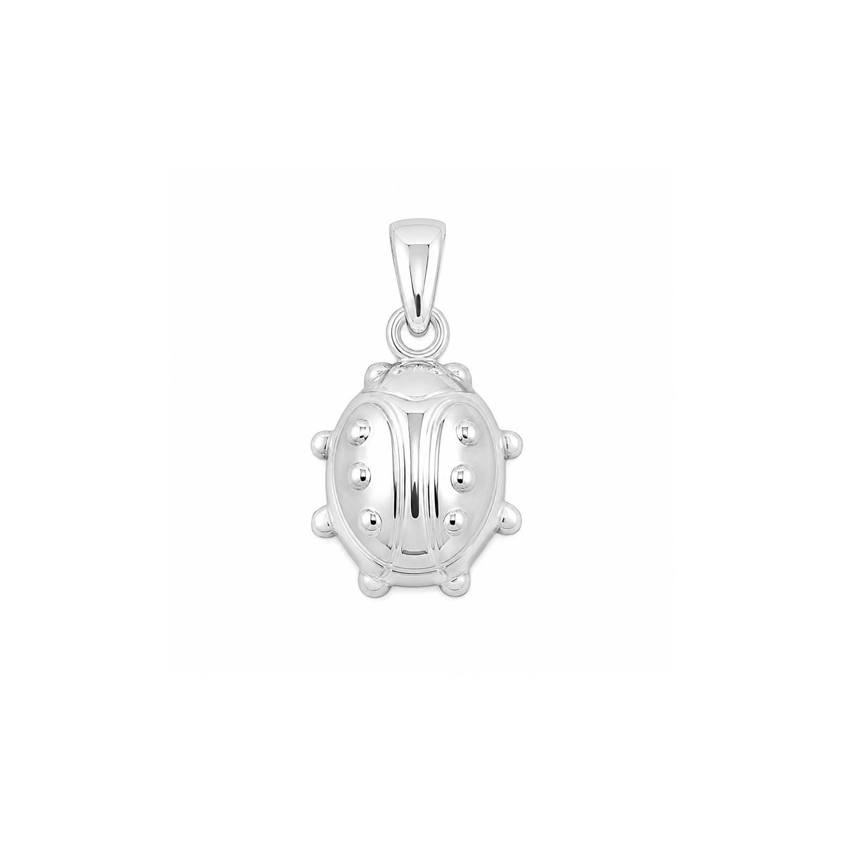 Silver Pendant - white Bug