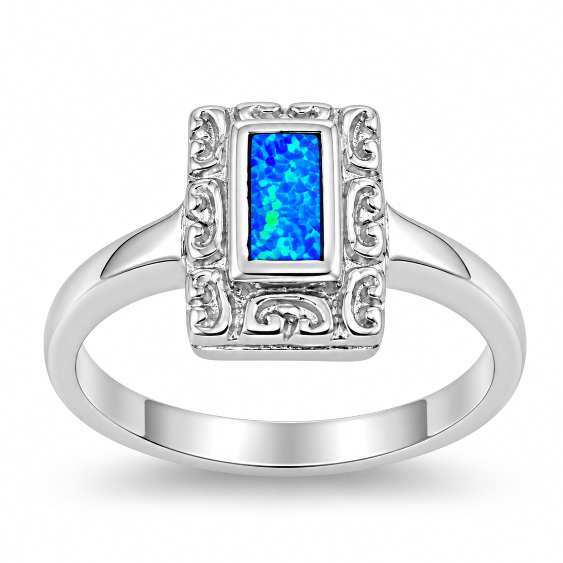 Silver Lab Opal Ring