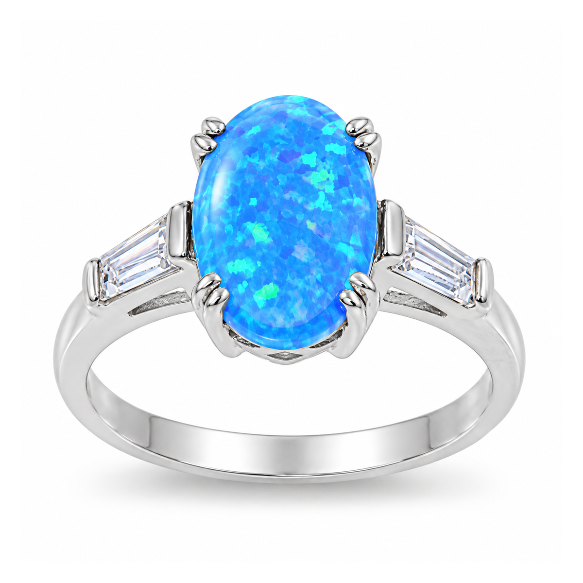 Silver Lab Opal Ring