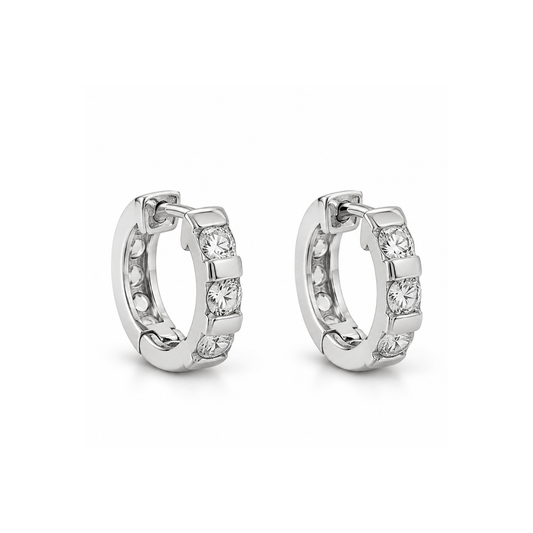 Silver Earrings W/ CZ