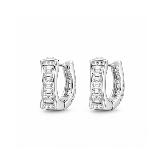 Silver Huggie Earrings
