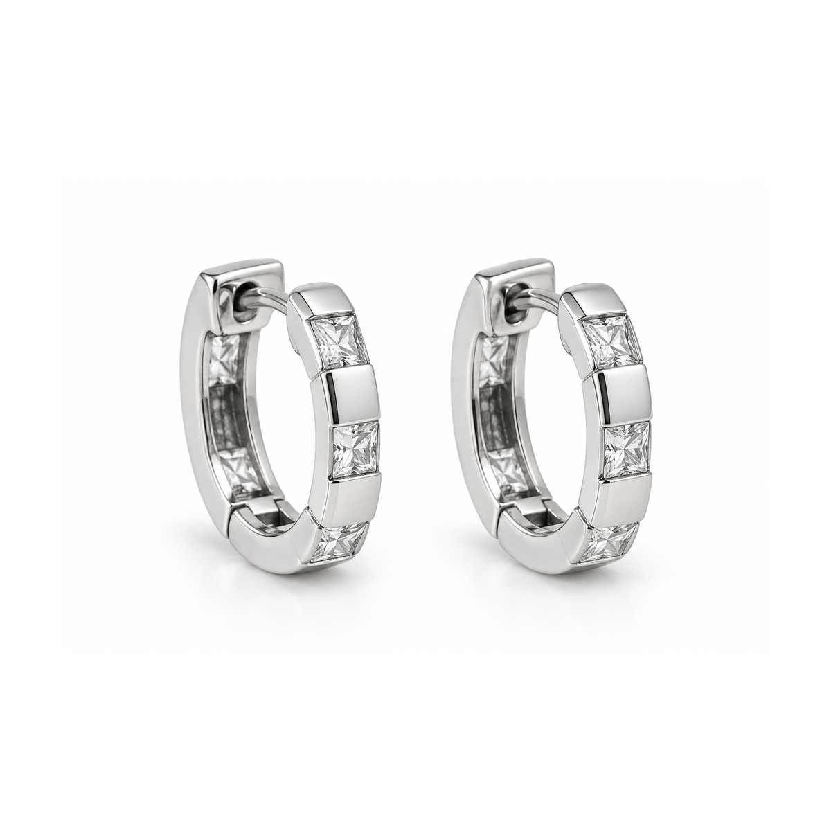 Silver Earrings W/ CZ