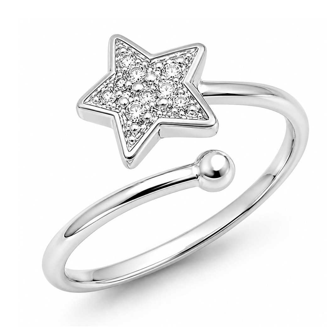 Silver CZ Ring - Shooting Star