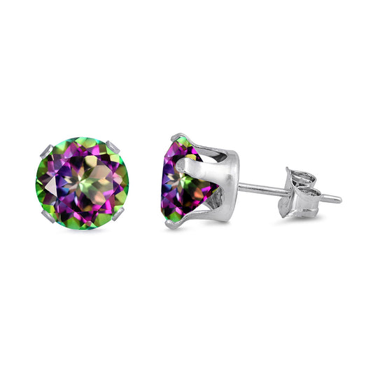 10 mm  Round Color CZ Earrings
