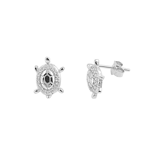 Silver CZ Earring - Turtle