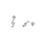 Silver CZ Earring - Music Note