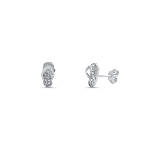 Silver CZ Earring - Flip Flops