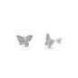 Silver CZ Earring - Butterfly