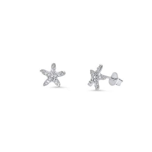 Silver CZ Earring - Starfish