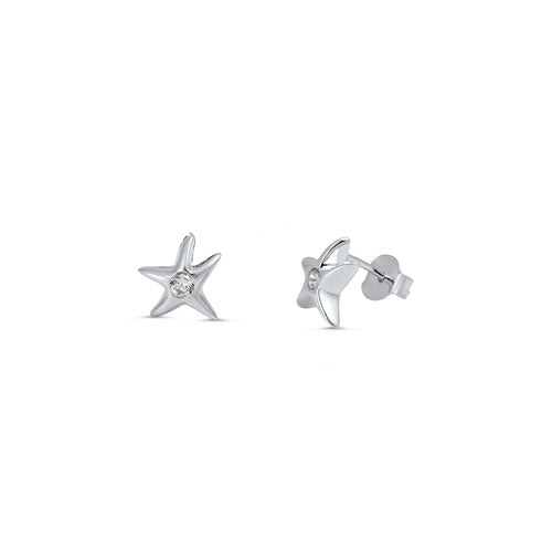 Silver CZ Earring - Starfish