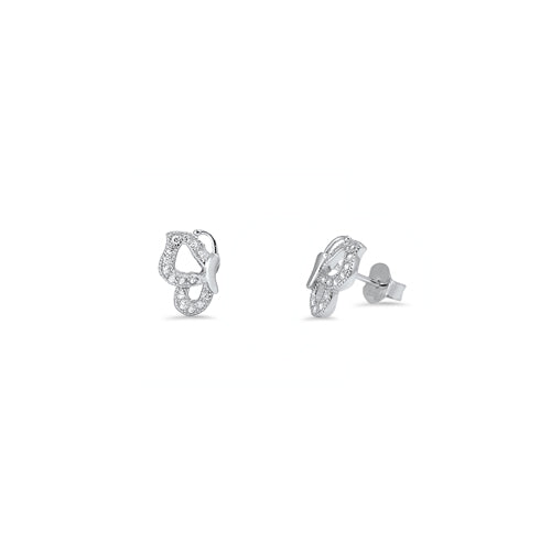 Silver CZ Earring - Butterfly
