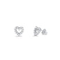 Silver CZ Earring - Heart