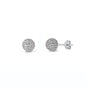Silver Crystal Ball Earring - 10 mm