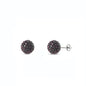 Silver Crystal Ball Earring - 10 mm