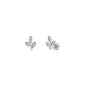 Silver CZ Earrings - Branch Leaves