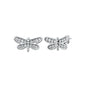 Silver CZ Earrings - Dragonfly