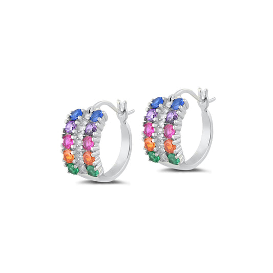 Silver Huggie Earrings