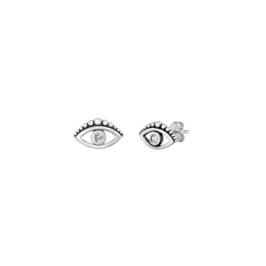 Silver CZ Earrings - Eyes