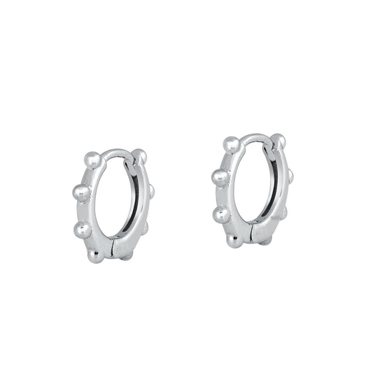 Silver CZ Huggie Earrings