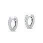 Silver CZ Huggie Earrings
