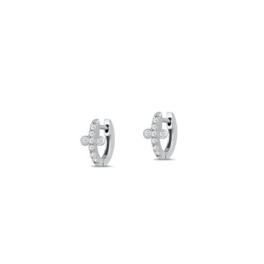 Silver CZ Huggie Earrings
