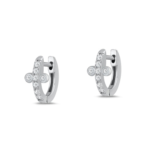 Silver CZ Huggie Earrings