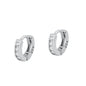 Silver CZ Huggie Earrings