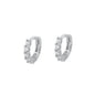 Silver CZ Huggie Earrings
