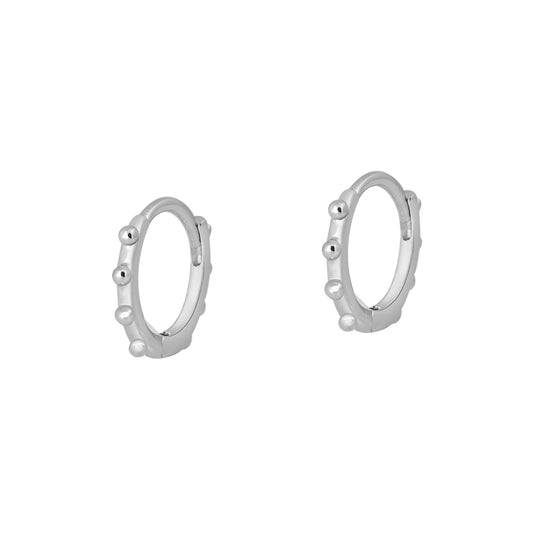 Silver CZ Huggie Earrings