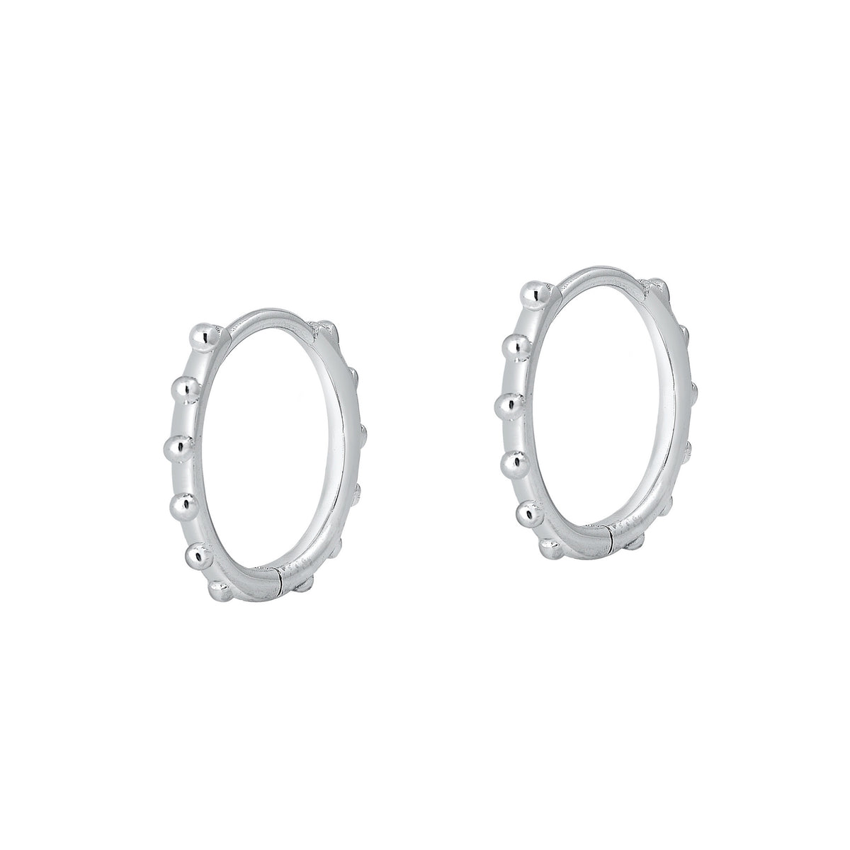 Silver CZ Huggie Earrings