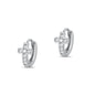 Silver CZ Earrings - Cross Huggie
