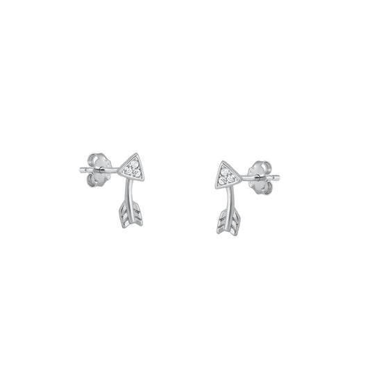 Silver CZ Earrings - Arrow