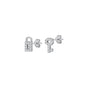 Silver CZ Earrings - Lock & Key