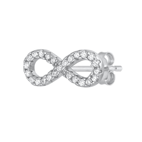 Silver CZ Earrings - Infinity