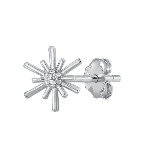 Silver CZ Earrings - Star