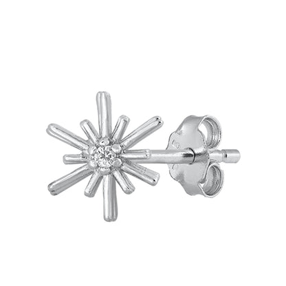 Silver CZ Earrings - Star