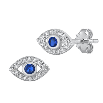 Silver CZ Earrings - Eye