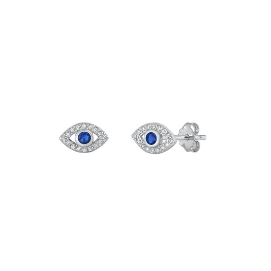 Silver CZ Earrings - Eye